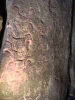 Engraved stones in Mané Lud dolmen